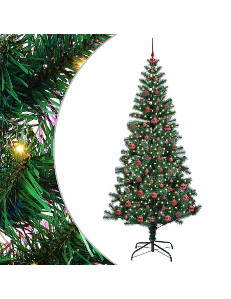 Albero di Natale artificiale con luci integrate Verde 210 cm