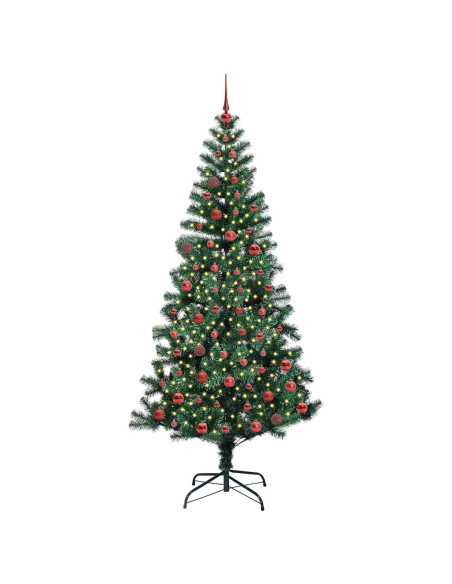 Albero di Natale artificiale con luci integrate Verde 210 cm