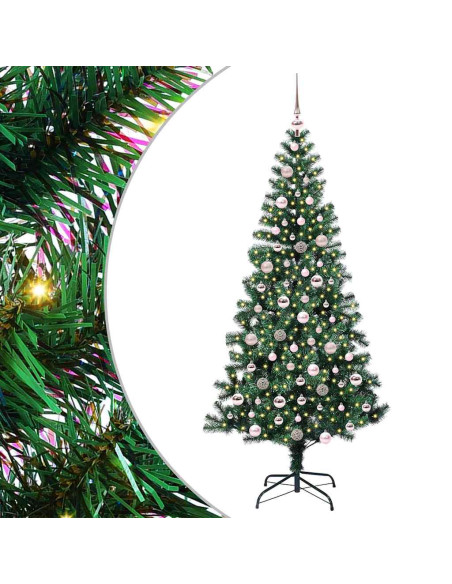 Albero di Natale artificiale con luci integrate Verde 210 cm