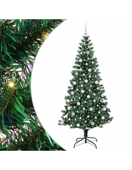 Albero di Natale artificiale con luci integrate Verde 210 cm