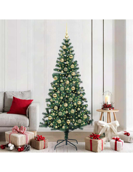 Albero di Natale artificiale con luci integrate Verde 210 cm