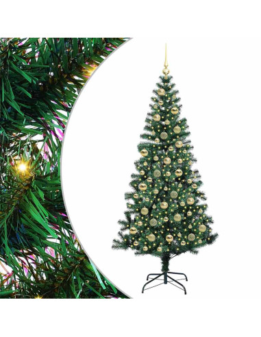Albero di Natale artificiale con luci integrate Verde 210 cm