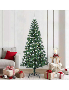 Albero di Natale artificiale con luci integrate Verde 210 cm 2