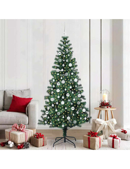 Albero di Natale artificiale con luci integrate Verde 210 cm