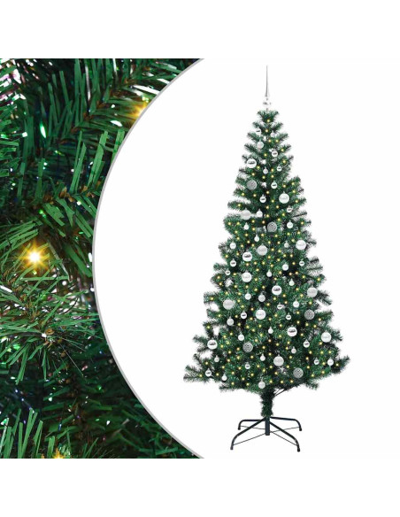 Albero di Natale artificiale con luci integrate Verde 210 cm