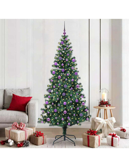 Albero di Natale artificiale con luci integrate Verde 210 cm