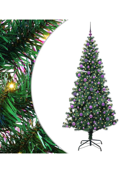 Albero di Natale artificiale con luci integrate Verde 210 cm