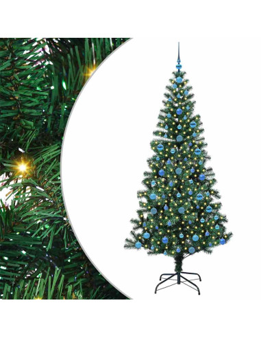 Albero di Natale artificiale con luci integrate Verde 210 cm