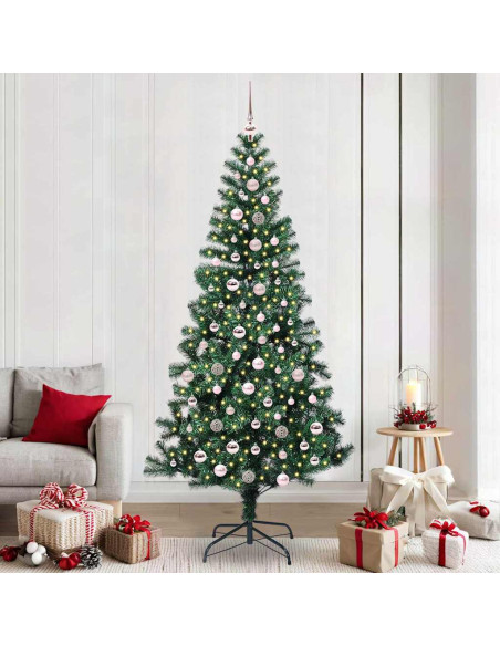 Albero di Natale artificiale con luci integrate Verde 240cm