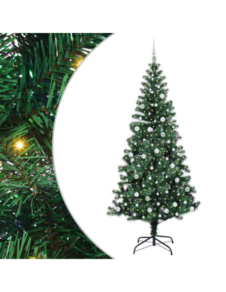 Albero di Natale artificiale con luci integrate Verde 240cm
