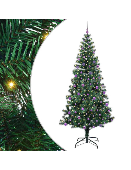 Albero di Natale artificiale con luci integrate Verde 240cm