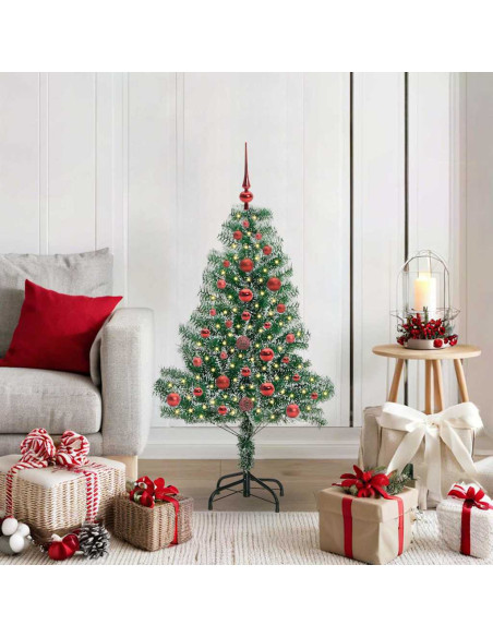 Albero di Natale Artificiale Imbiancato con Luci LED 120 cm