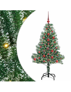 Albero di Natale Artificiale Imbiancato con Luci LED 120 cm 2