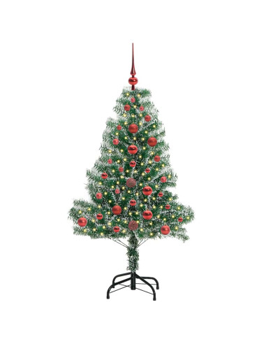 Albero di Natale Artificiale Imbiancato con Luci LED 120 cm