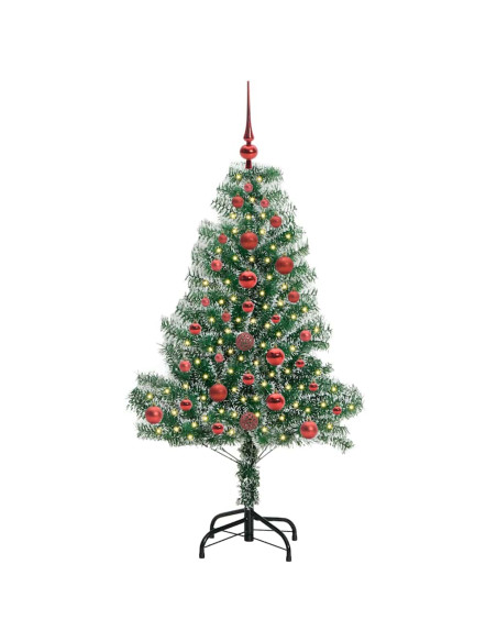 Albero di Natale Artificiale Imbiancato con Luci LED 120 cm