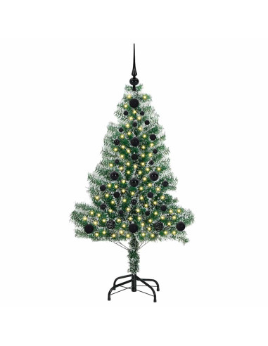 Albero di Natale Artificiale Imbiancato con Luci LED 120 cm