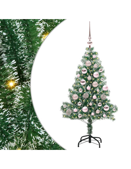 Albero di Natale Artificiale Imbiancato con Luci LED 120 cm