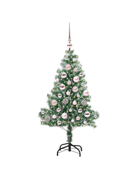 Albero di Natale Artificiale Imbiancato con Luci LED 120 cm