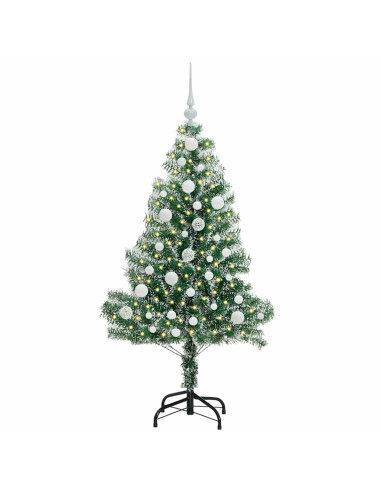 Albero di Natale Artificiale Imbiancato con Luci LED 120 cm