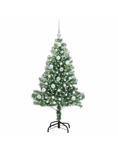 Albero di Natale Artificiale Imbiancato con Luci LED 120 cm