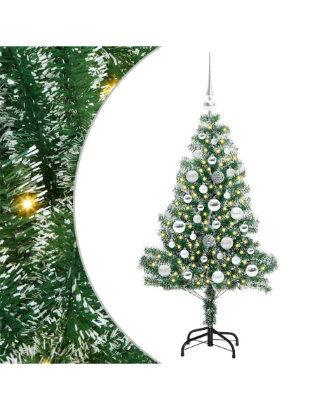 Albero di Natale Artificiale Imbiancato con Luci LED 120 cm