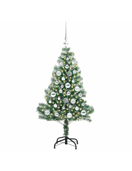 Albero di Natale Artificiale Imbiancato con Luci LED 120 cm