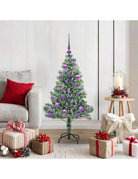 Albero di Natale Artificiale Imbiancato con Luci LED 120 cm