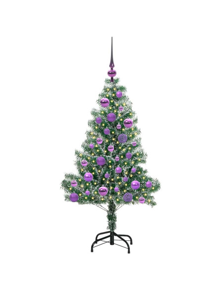 Albero di Natale Artificiale Imbiancato con Luci LED 120 cm