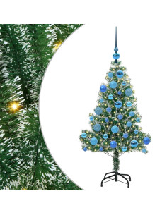 Albero di Natale Artificiale Imbiancato con Luci LED 120 cm 2