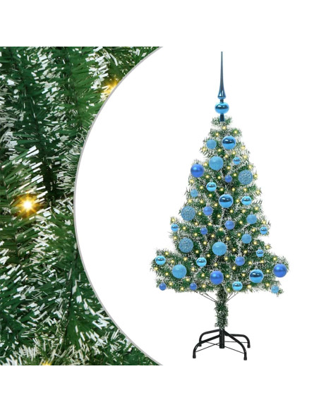 Albero di Natale Artificiale Imbiancato con Luci LED 120 cm