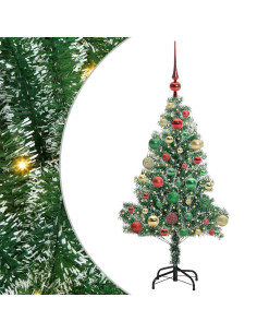 Albero di Natale Artificiale Imbiancato con Luci LED 120 cm 2