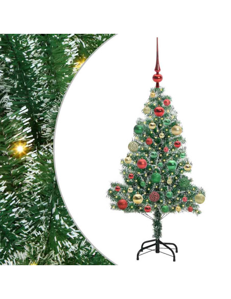 Albero di Natale Artificiale Imbiancato con Luci LED 120 cm