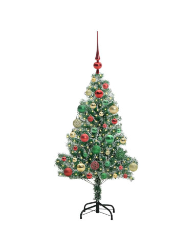 Albero di Natale Artificiale Imbiancato con Luci LED 120 cm