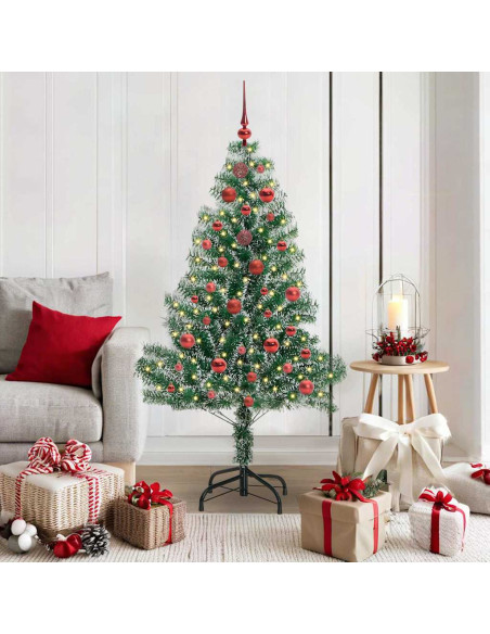 Albero di Natale Artificiale Imbiancato con Luci LED 150 cm