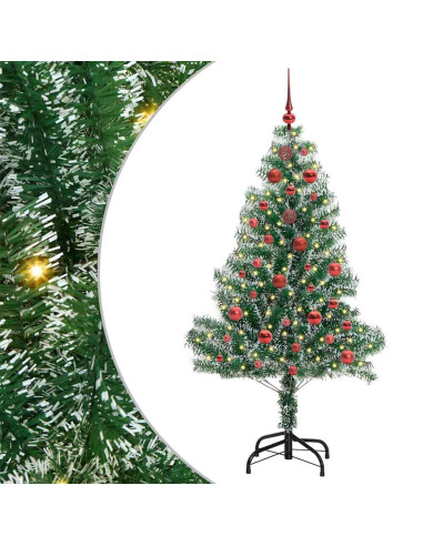 Albero di Natale Artificiale Imbiancato con Luci LED 150 cm