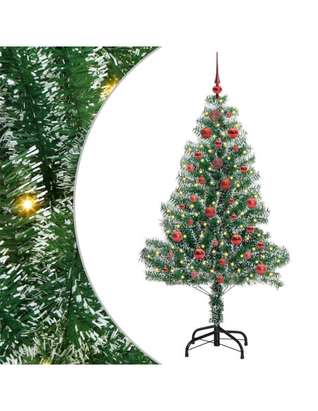 Albero di Natale Artificiale Imbiancato con Luci LED 150 cm