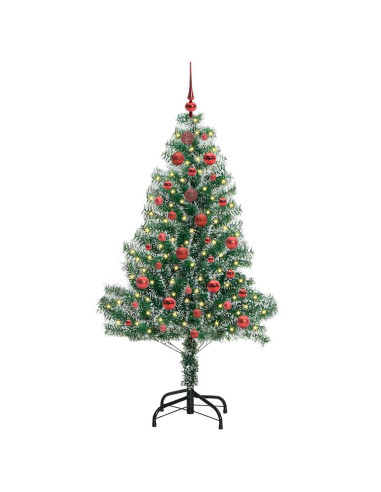 Albero di Natale Artificiale Imbiancato con Luci LED 150 cm