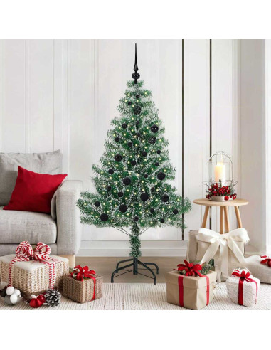 Albero di Natale Artificiale Imbiancato con Luci LED 150 cm