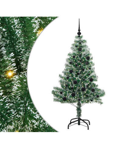 Albero di Natale Artificiale Imbiancato con Luci LED 150 cm