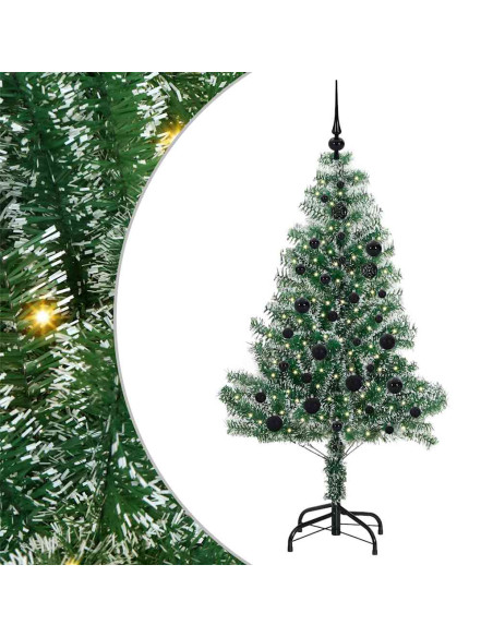 Albero di Natale Artificiale Imbiancato con Luci LED 150 cm