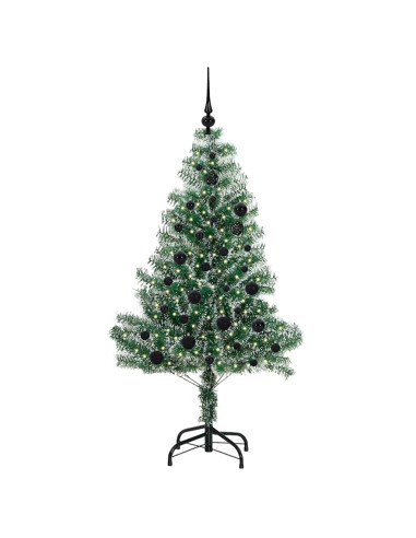 Albero di Natale Artificiale Imbiancato con Luci LED 150 cm