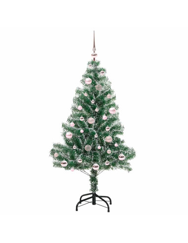 Albero di Natale Artificiale Imbiancato con Luci LED 150 cm