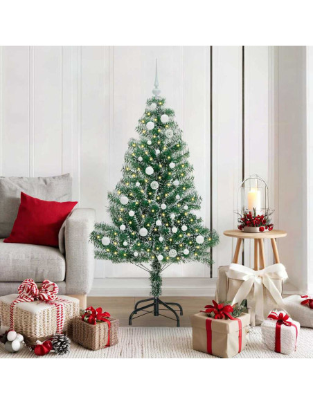 Albero di Natale Artificiale Imbiancato con Luci LED 150 cm