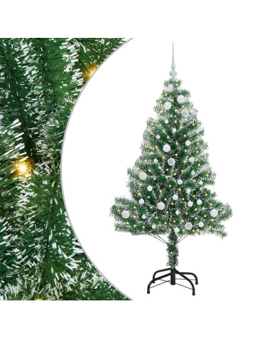 Albero di Natale Artificiale Imbiancato con Luci LED 150 cm