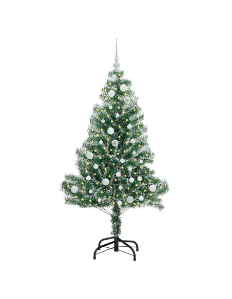 Albero di Natale Artificiale Imbiancato con Luci LED 150 cm
