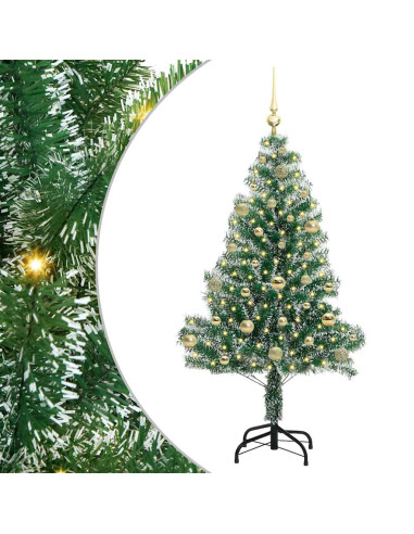 Albero di Natale Artificiale Imbiancato con Luci LED 150 cm