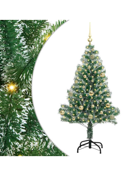 Albero di Natale Artificiale Imbiancato con Luci LED 150 cm