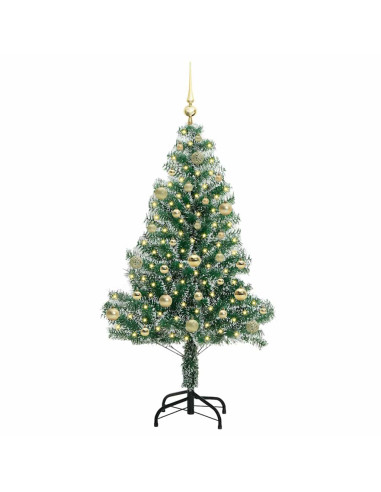 Albero di Natale Artificiale Imbiancato con Luci LED 150 cm