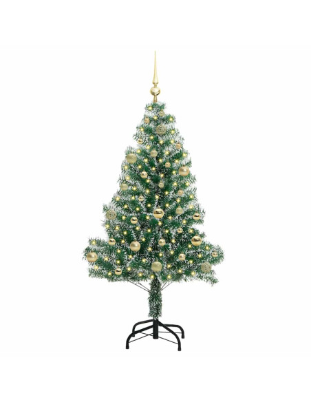 Albero di Natale Artificiale Imbiancato con Luci LED 150 cm