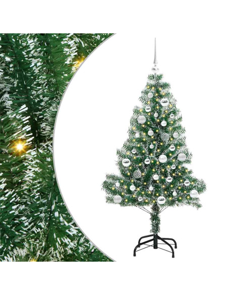 Albero di Natale Artificiale Imbiancato con Luci LED 150 cm
